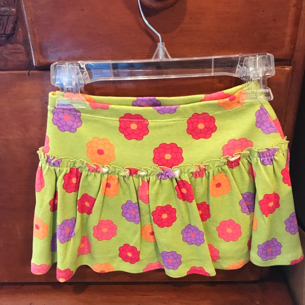 NWT Gymboree Lime Green And Floral Skirt Size 5